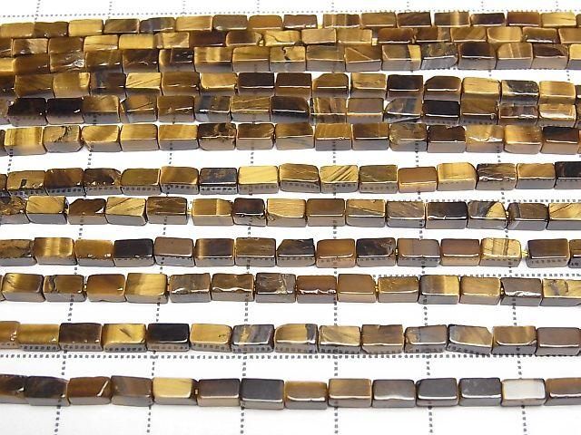 Yellow Tiger's Eye AA++ 4-Faceted Faceted Tube 4.5x2.5x2.5mm 1strand beads (approx. 15inch/36cm)