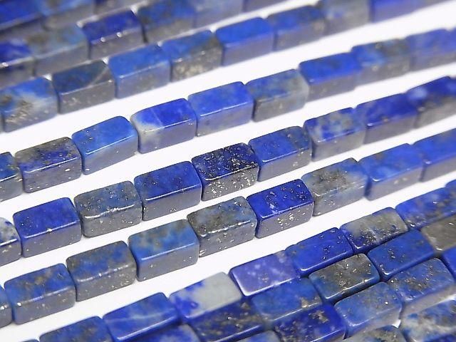 Lapislazuli AA+ 4Faceted Faceted Tube 4.5x2.5x2.5mm 1strand beads (aprx.15inch/36cm)