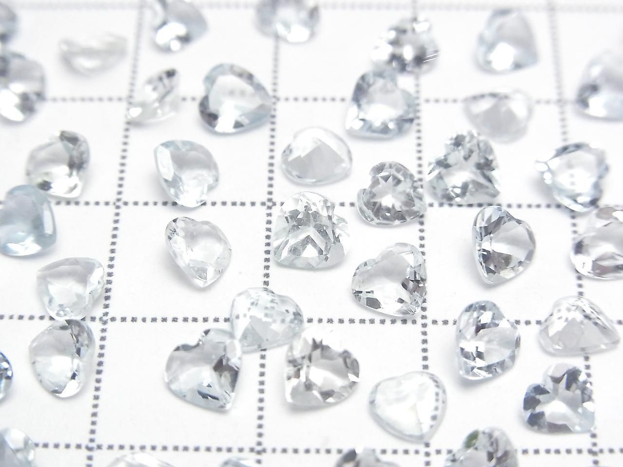 High Quality AAA Aquamarine Loose Stone Heart Shape Faceted 5x5mm 2pcs