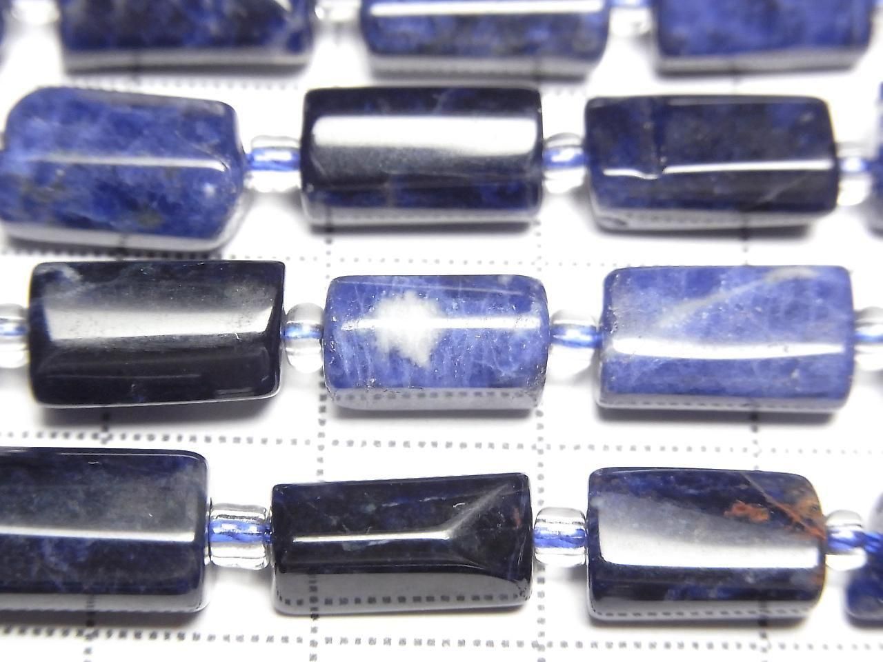 Sodalite AA++ Rough Tube-Faceted Nugget 1strand beads (aprx.15inch/38cm)