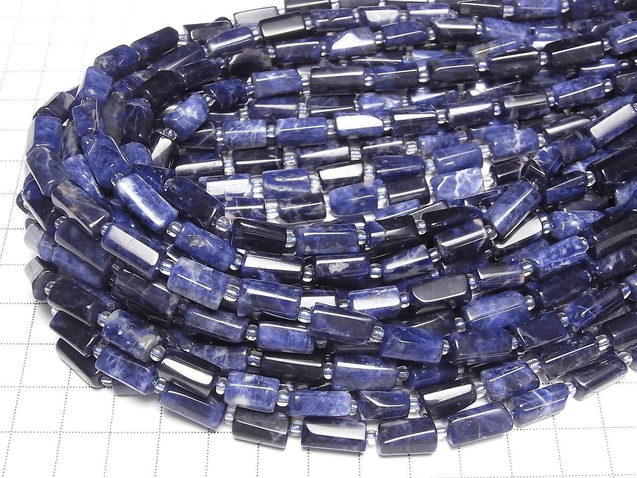 Sodalite AA++ Rough Tube-Faceted Nugget 1strand beads (aprx.15inch/38cm)