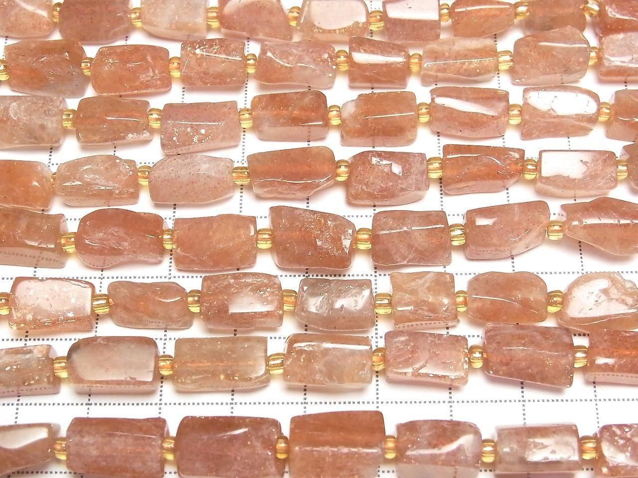 Sunstone AA Rough Tube-Faceted Nugget 1strand beads (aprx.15inch/37cm)