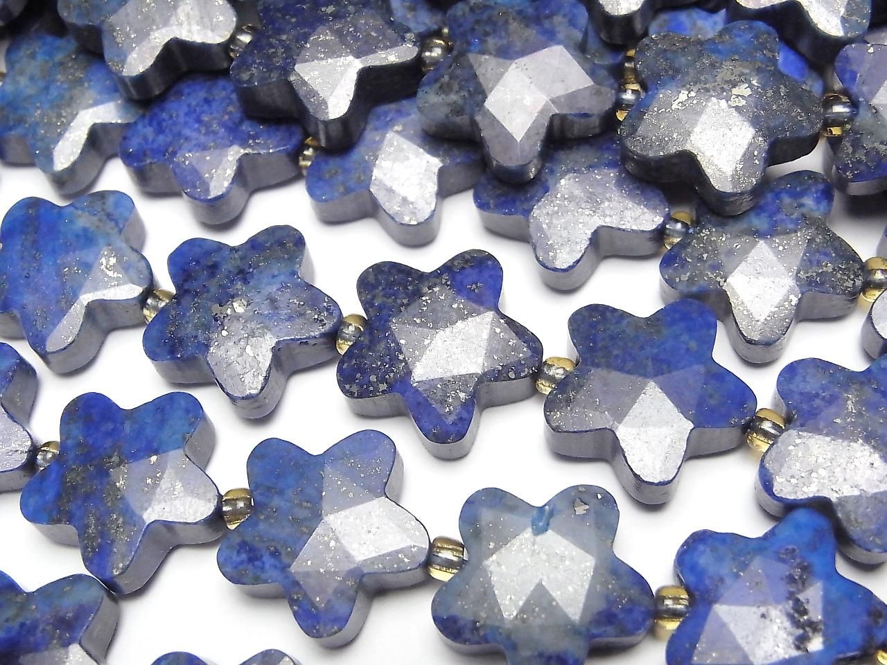 Lapislazuli AA Faceted Star 14x14mm half or 1strand beads (aprx.15inch/36cm)