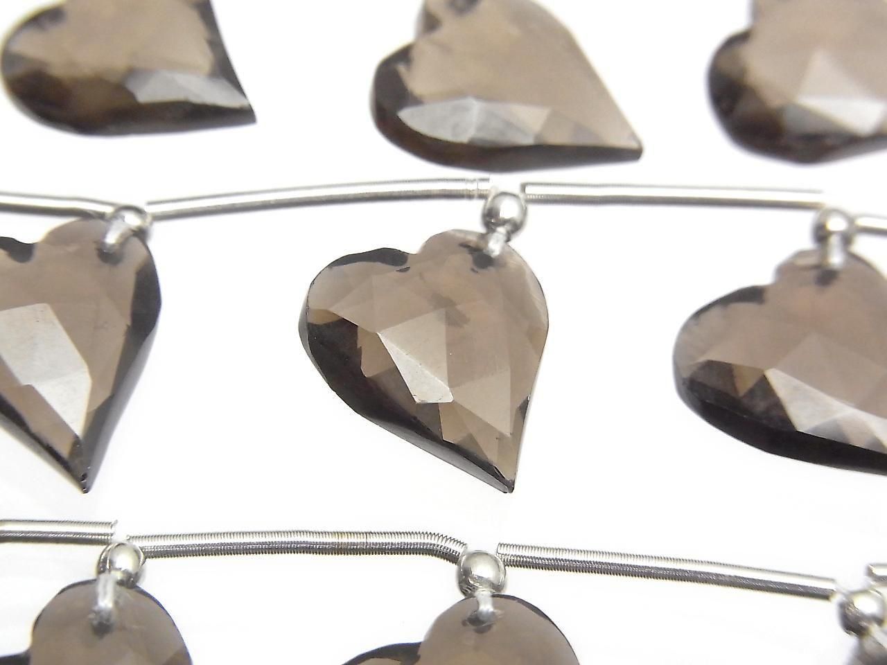 Smoky Quartz AAA Heart cut 12x11mm half or 1strand beads (6pcs )