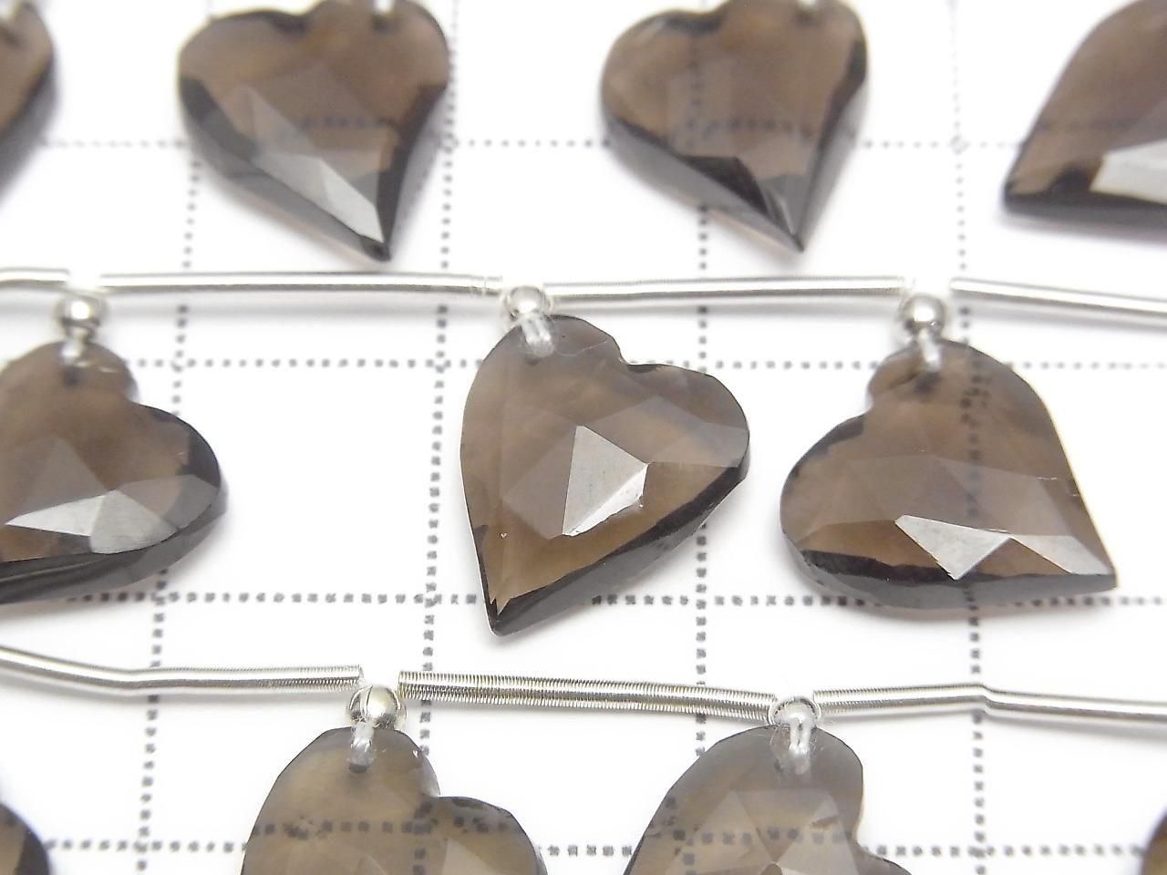 Smoky Quartz AAA Heart cut 12x11mm half or 1strand beads (6pcs )