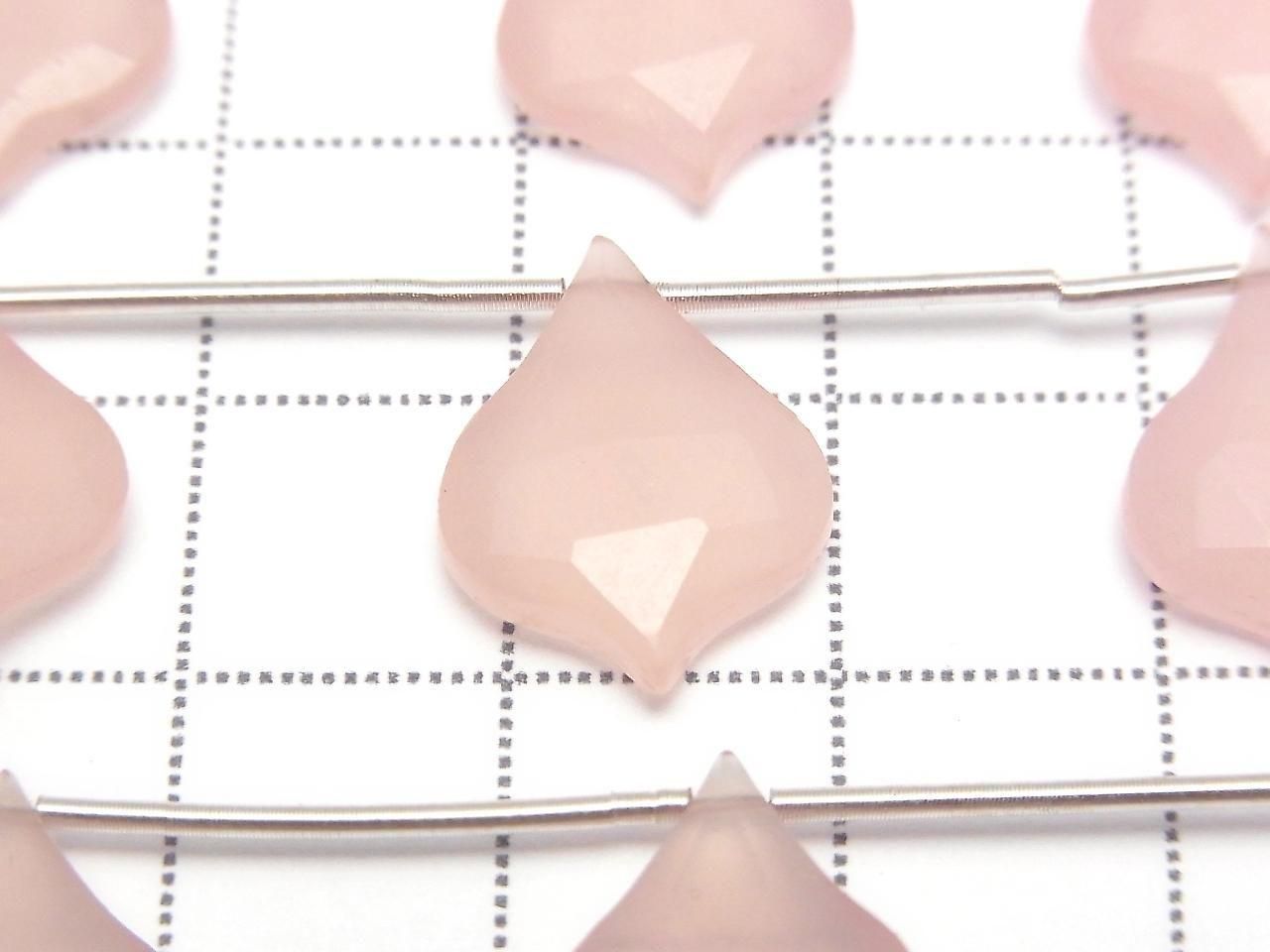 Pink chalcedony Lantern Shape cut 16x12mm 1strand beads (5pcs)