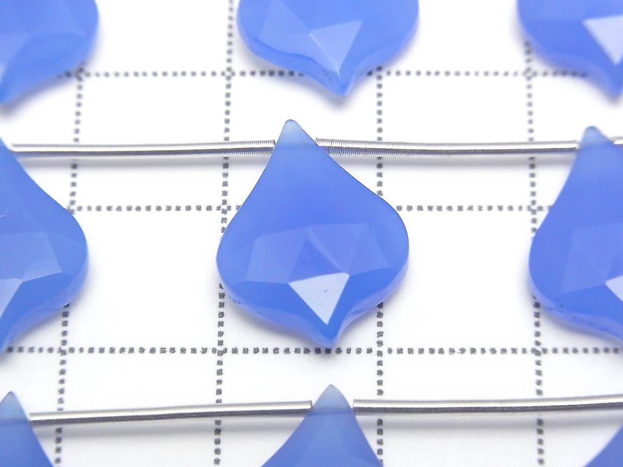 Blue chalcedony Lantern Shape cut 16x12mm 1strand beads (5pcs)