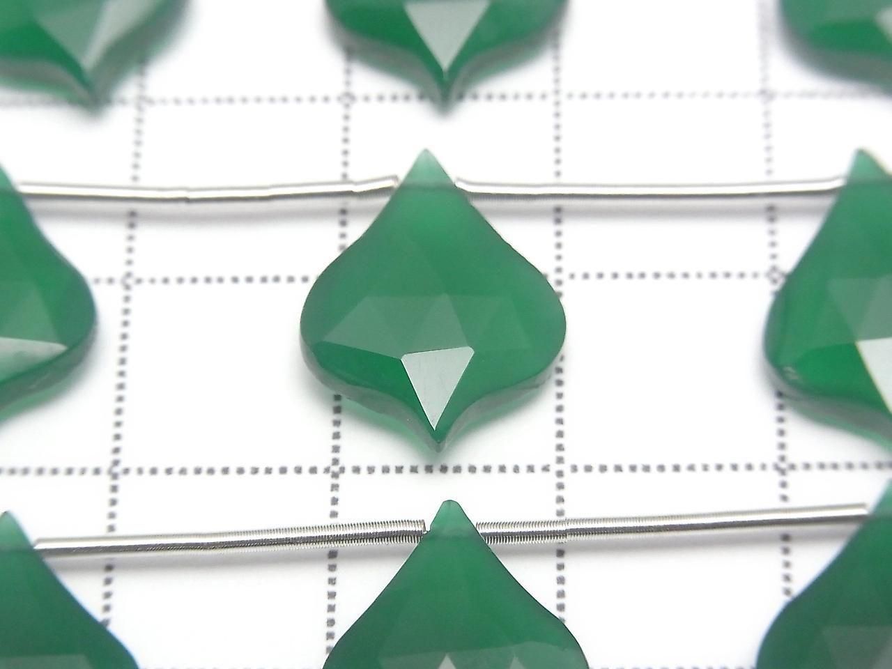 Green Onyx Lantern Shape Cut 16x12mm 1strand beads (5pcs)