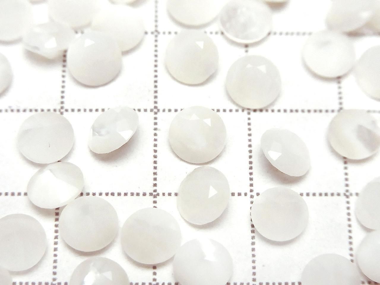 White Shell (Silver-lip Oyster) AAA Loose Stone Round Faceted 6x6mm 5pcs
