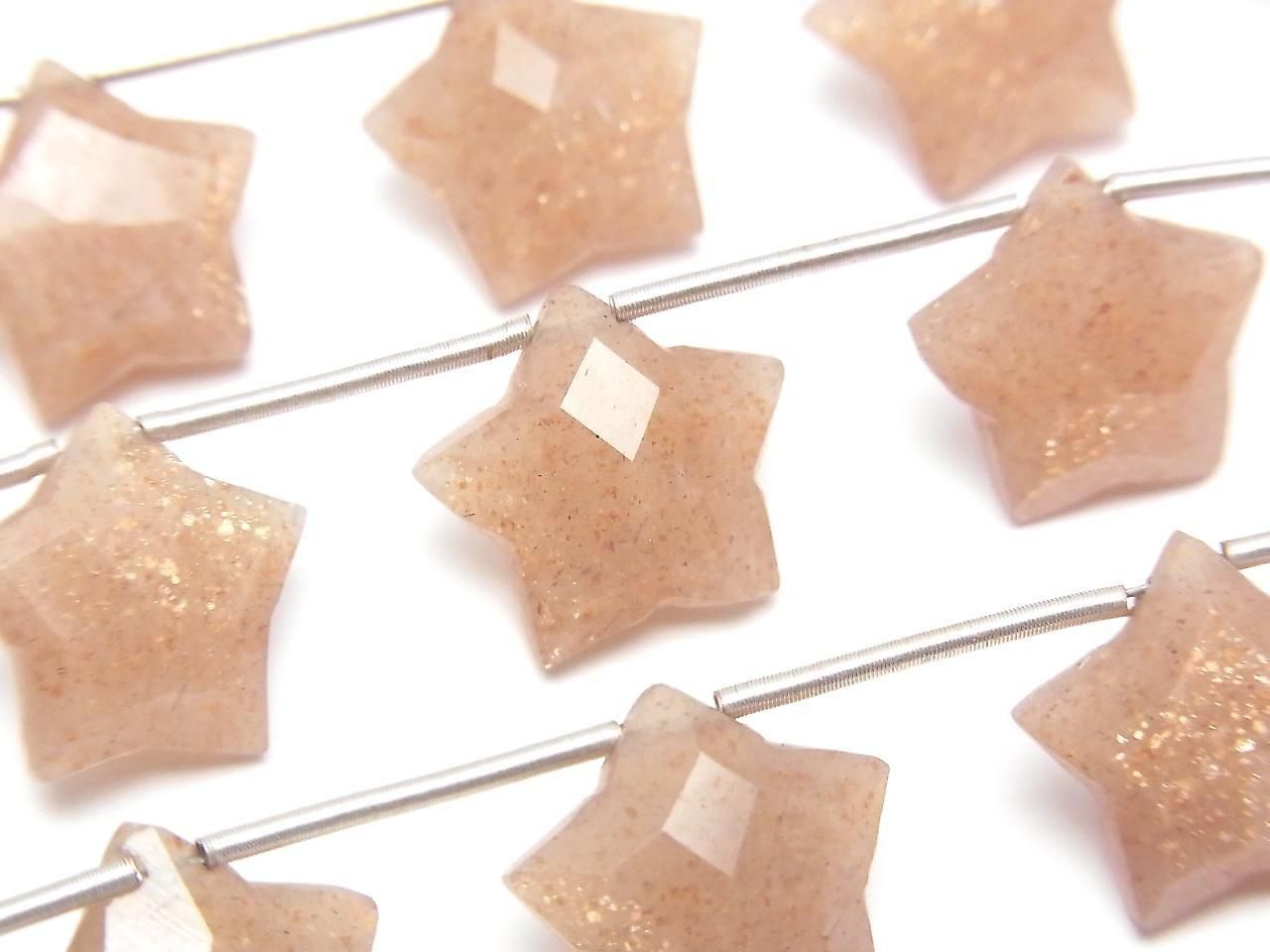 Sunstone AA Faceted Star 12x12mm 1strand beads (6pcs )