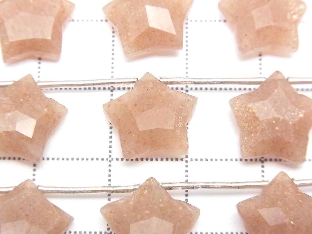 Sunstone AA Faceted Star 12x12mm 1strand beads (6pcs )