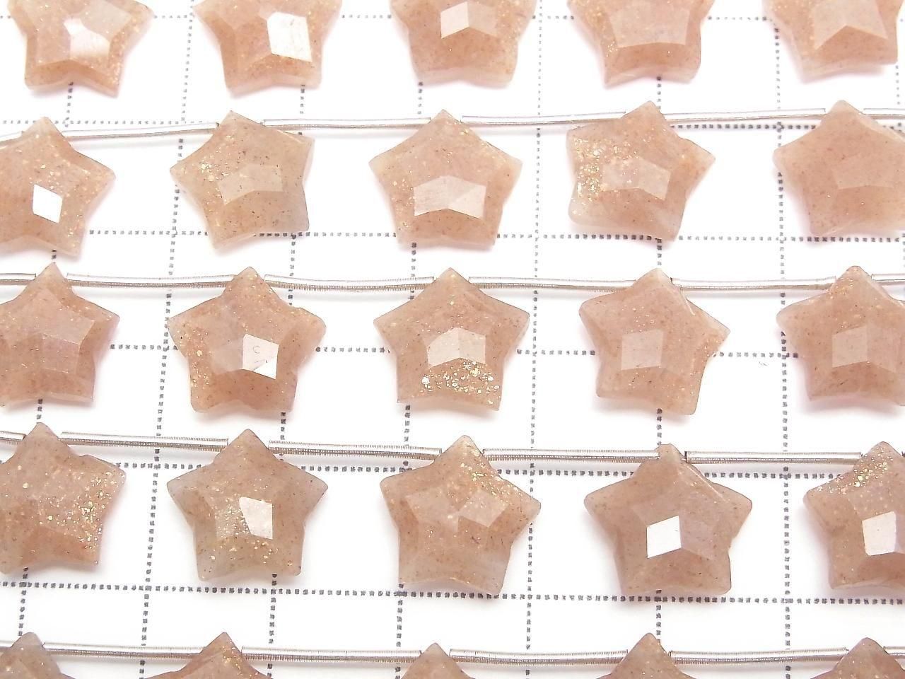 Sunstone AA Faceted Star 12x12mm 1strand beads (6pcs )