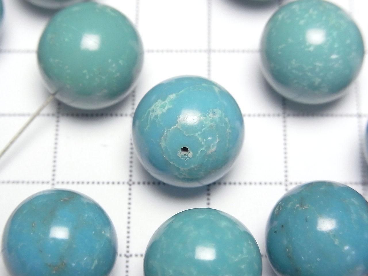 Turquoise AA++ Half Drilled Hole Round 14mm 1pc