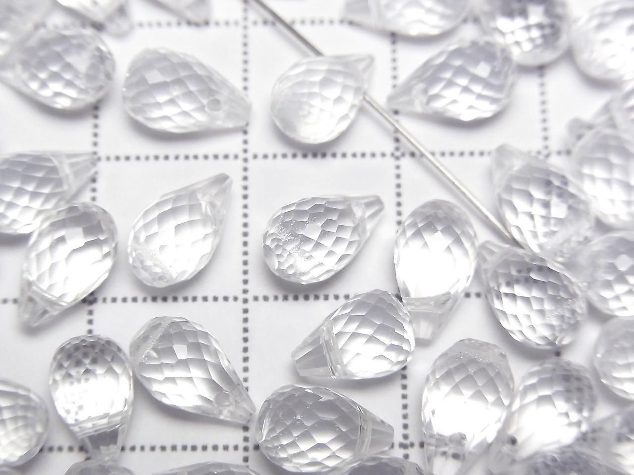 High Quality Milky Quartz AAA Drop Faceted Briolette 8x6x6mm 10pcs
