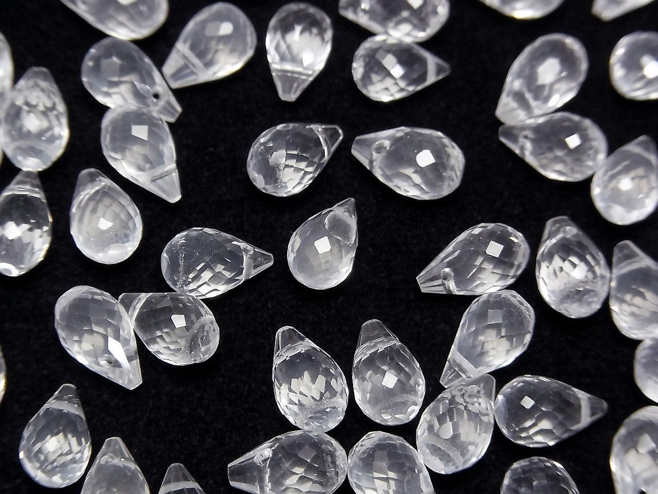 High Quality Milky Quartz AAA Drop Faceted Briolette 8x6x6mm 10pcs