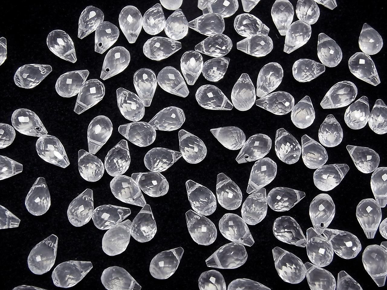 High Quality Milky Quartz AAA Drop Faceted Briolette 8x6x6mm 10pcs