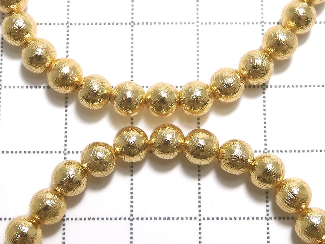 Meteorite (Muonionalusta) Round 5mm Yellow Gold 1strand beads Bracelet