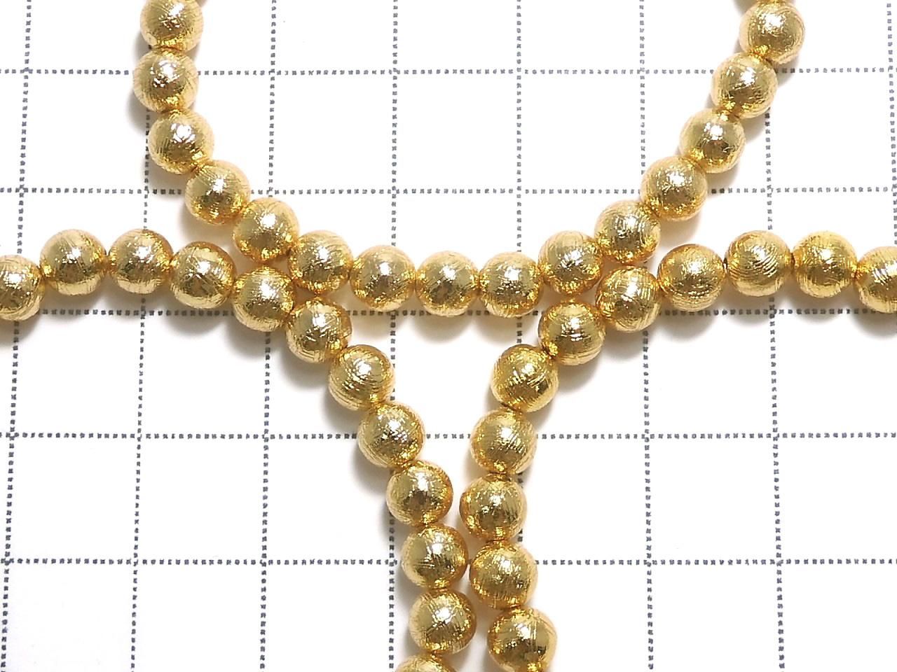 Meteorite (Muonionalusta) Round 5mm Yellow Gold 1strand beads Bracelet