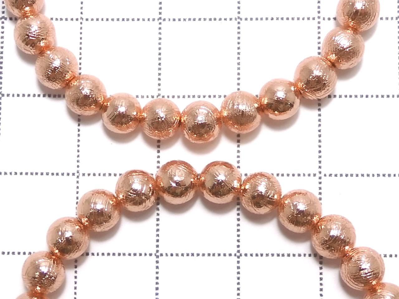 Meteorite (Muonionalusta) Round 5mm Pink Gold 1strand beads Bracelet