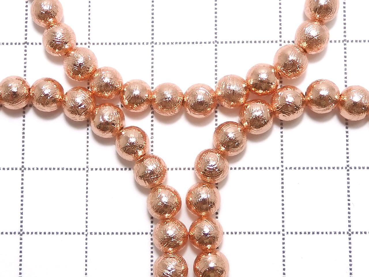 Meteorite (Muonionalusta) Round 5mm Pink Gold 1strand beads Bracelet