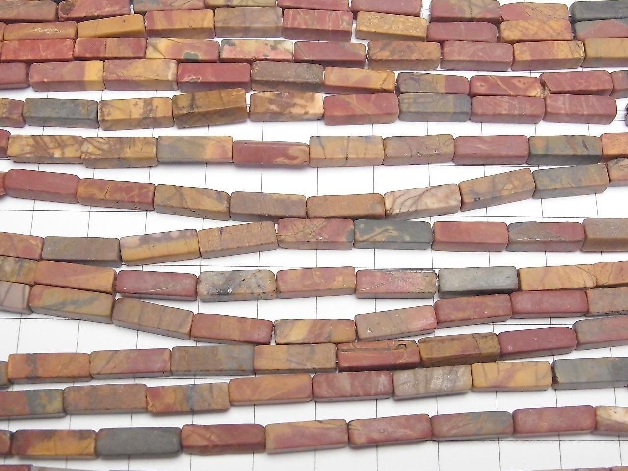 Frost Picasso Jasper 4-Faceted Faceted Tube 13x4x4mm 1strand beads (approx. 15inch/38cm)