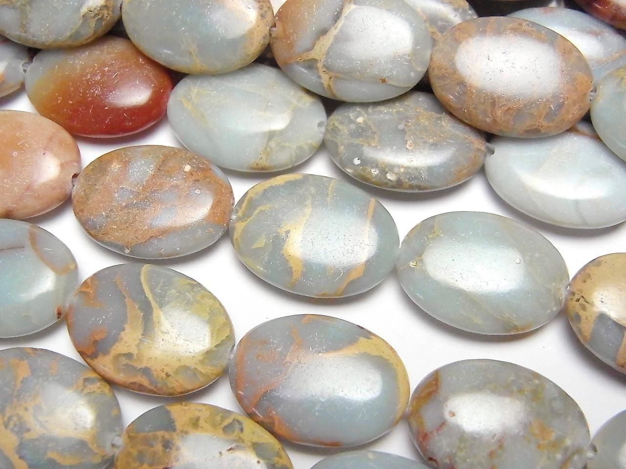 Impression Jasper Oval 18x13mm half or 1strand beads (aprx.15inch/36cm)