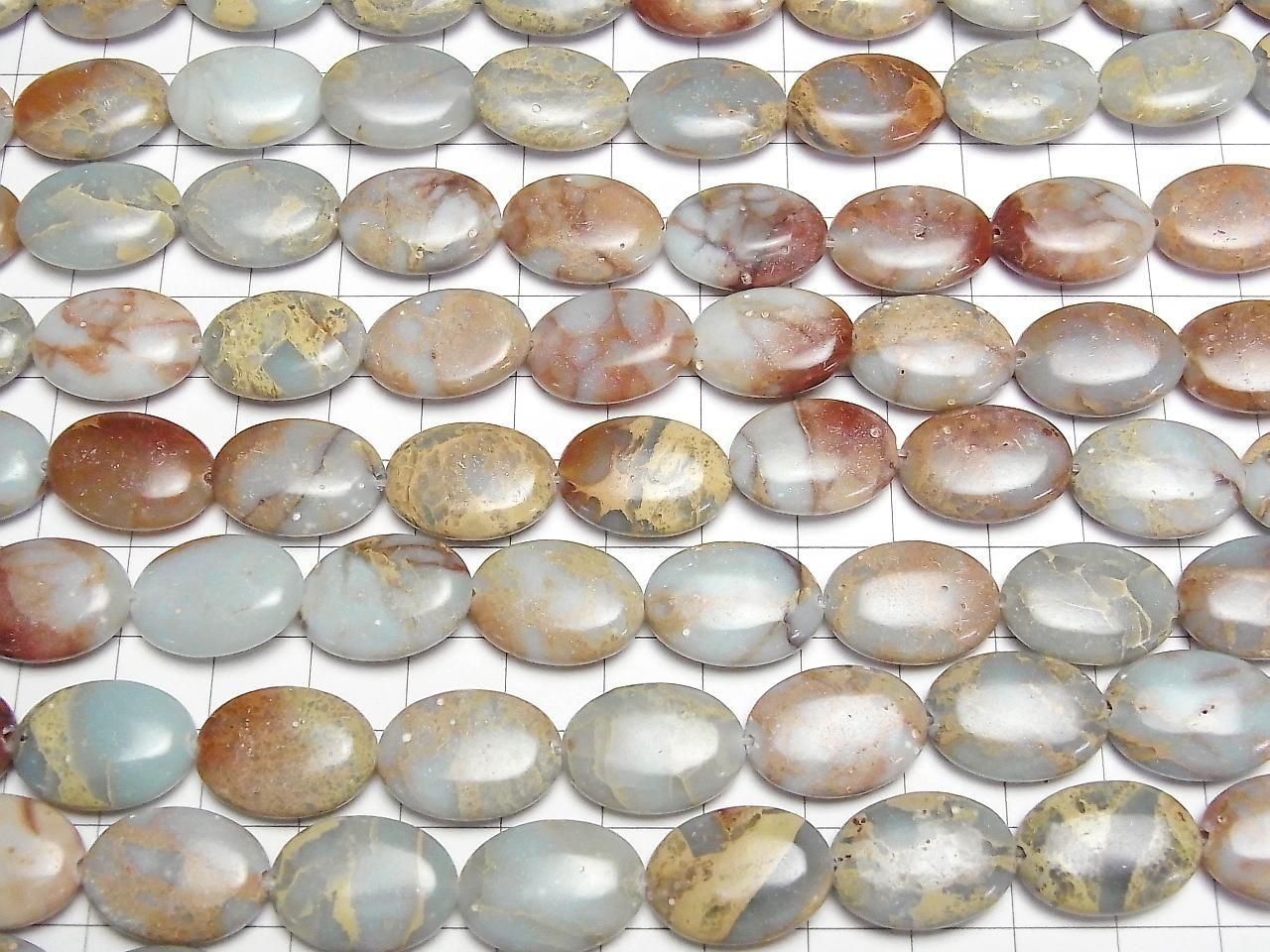 Impression Jasper Oval 18x13mm half or 1strand beads (aprx.15inch/36cm)