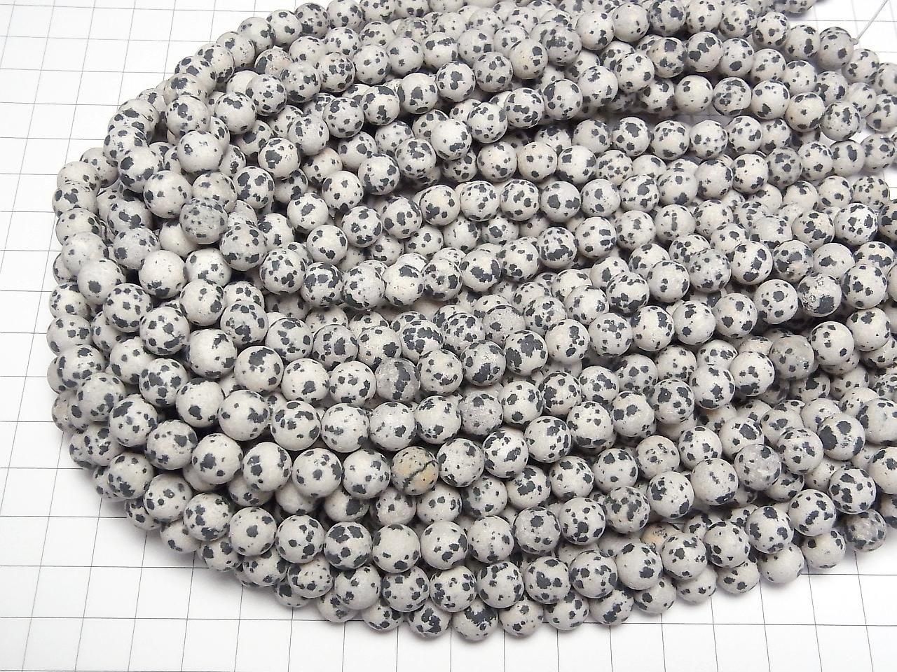 Frost Dalmatian Jasper Round 8.5mm 1strand beads (approx. 14 inches/35 cm)