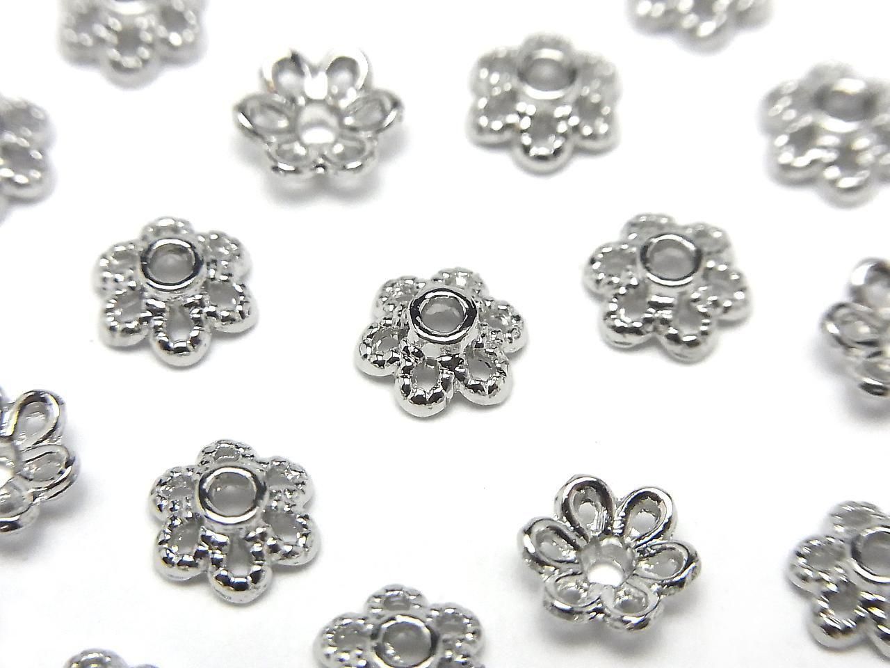 Metal parts Bead Caps 6x6x2.5mm Silver Color 10pcs