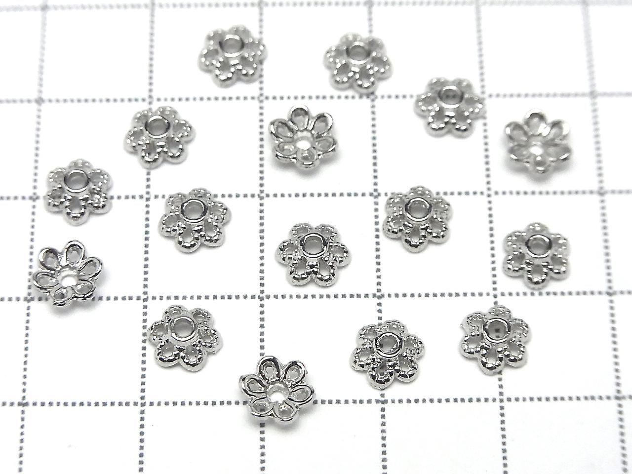 Metal parts Bead Caps 6x6x2.5mm Silver Color 10pcs