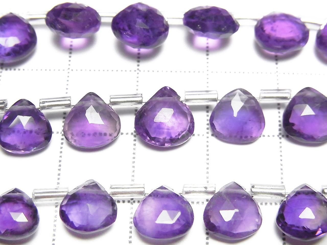 High Quality Amethyst AAA Chestnut Faceted Briolette half or 1strand beads (aprx.7inch/18cm)