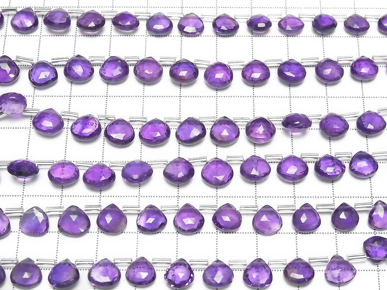 High Quality Amethyst AAA Chestnut Faceted Briolette half or 1strand beads (aprx.7inch/18cm)