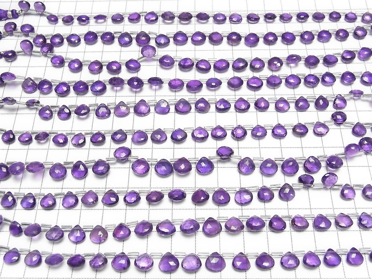 High Quality Amethyst AAA Chestnut Faceted Briolette half or 1strand beads (aprx.7inch/18cm)