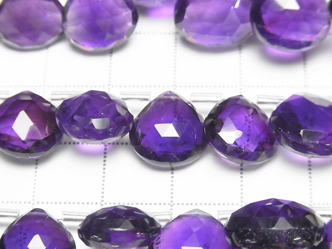 High Quality Amethyst AAA Chestnut Faceted Briolette half or 1strand beads (aprx.7inch/18cm)