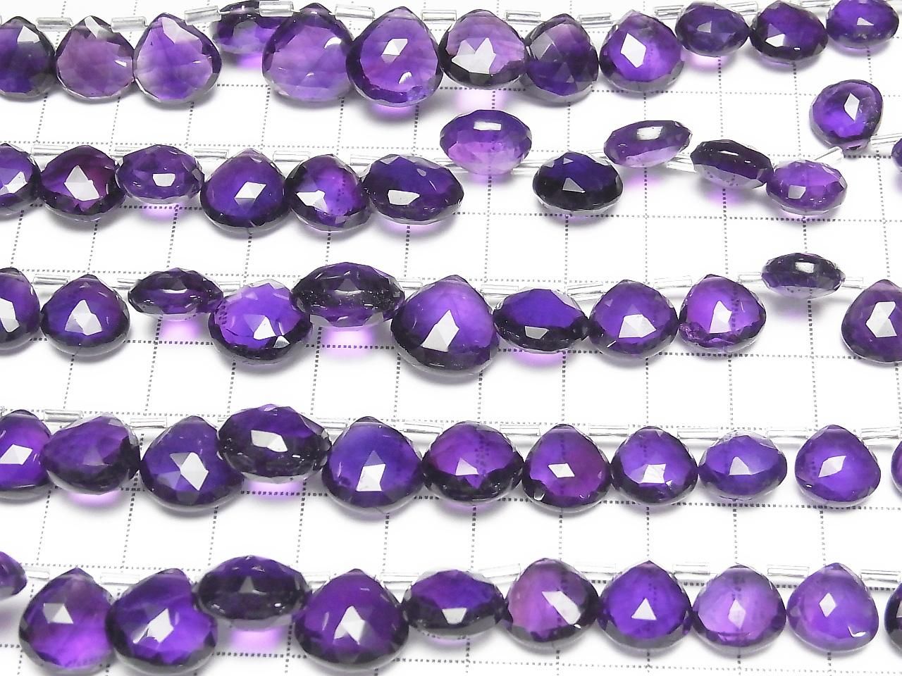 High Quality Amethyst AAA Chestnut Faceted Briolette half or 1strand beads (aprx.7inch/18cm)
