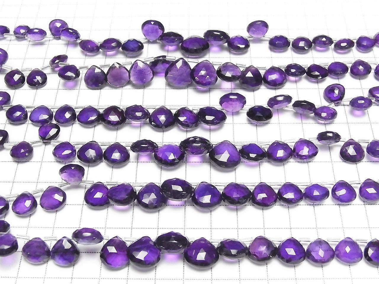 High Quality Amethyst AAA Chestnut Faceted Briolette half or 1strand beads (aprx.7inch/18cm)
