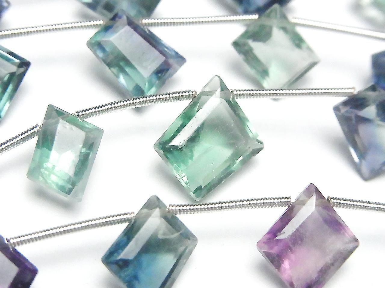 High Quality Multicolor Fluorite AAA- Fancy Shape Cut 1strand beads (8pcs)