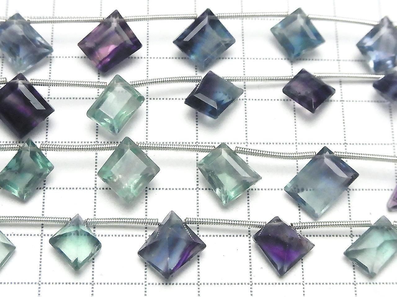 High Quality Multicolor Fluorite AAA- Fancy Shape Cut 1strand beads (8pcs)