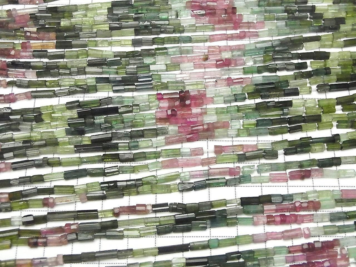 Multicolor Tourmaline AA++ Rough Tube 1strand beads (approx. 12 inches/30 cm)