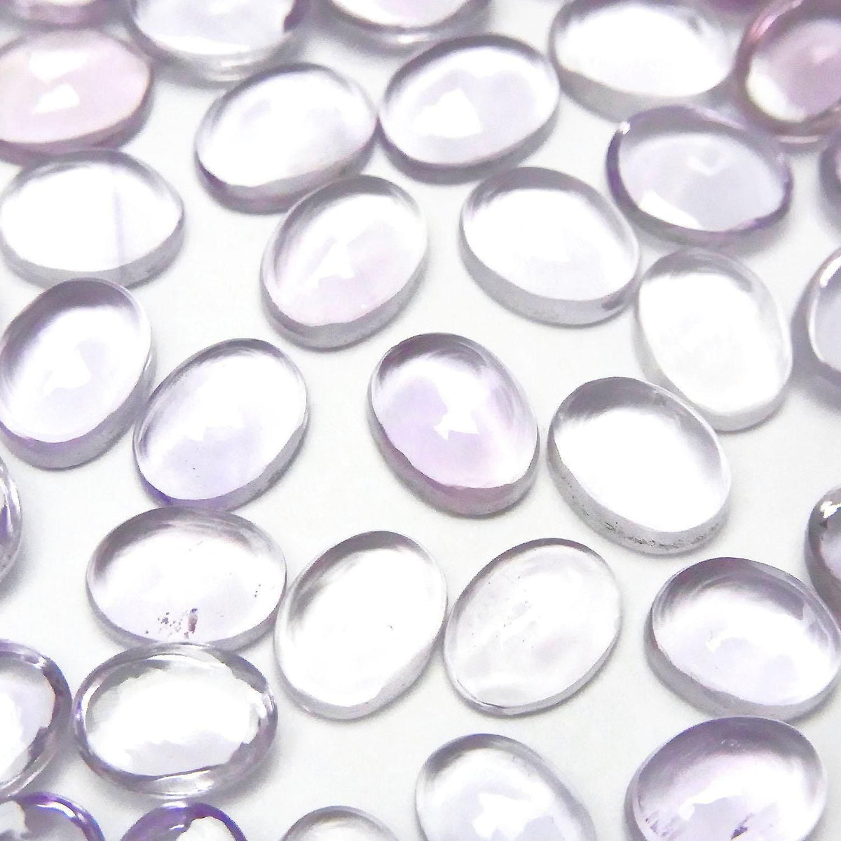 High Quality Pink Amethyst AAA Oval Cabochon 8x6mm 3pcs