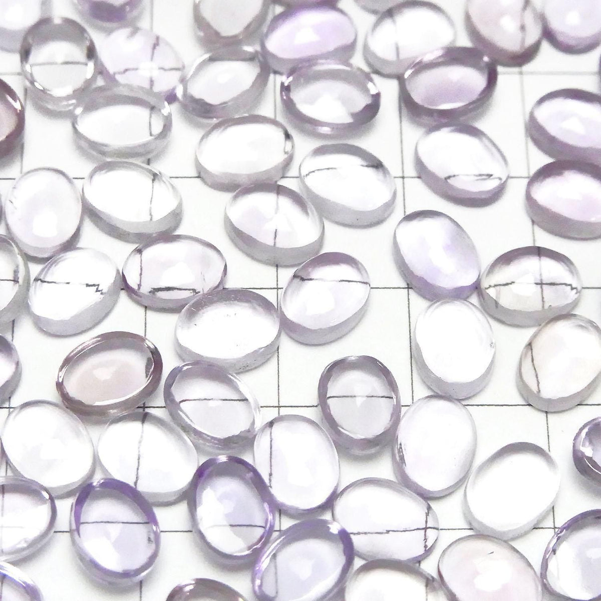 High Quality Pink Amethyst AAA Oval Cabochon 8x6mm 3pcs