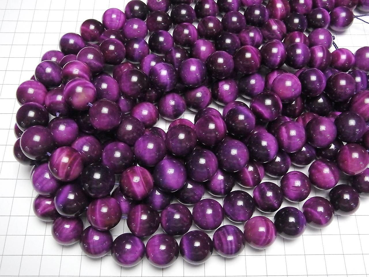 Purple Tiger's Eye AA++ Round 16mm 1/4 or 1strand beads (approx. 15 inches/36 cm)
