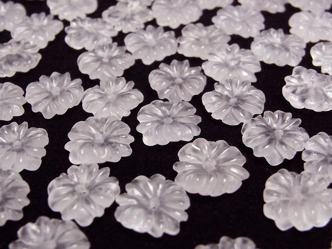 Rose Quartz AAA Flower 12mm Center Hole 2pcs