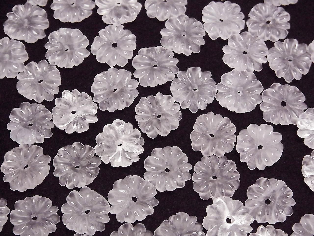 Rose Quartz AAA Flower 12mm Center Hole 2pcs