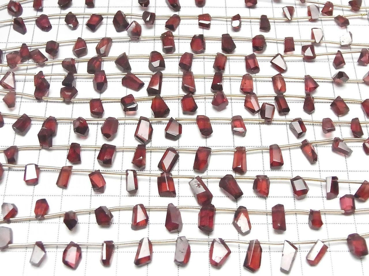 Mozambique Garnet AA++ Rough Faceted Nugget Top Side Drilled Hole 1strand beads (15pcs)