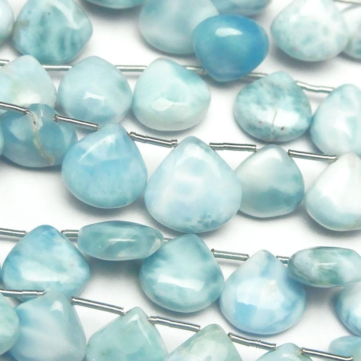 Larimar Pectolite AA++ Chestnut (Smooth) half or 1strand beads (18pcs )