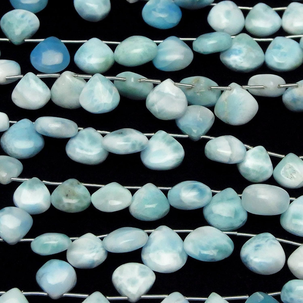 Larimar Pectolite AA++ Chestnut (Smooth) half or 1strand beads (18pcs )