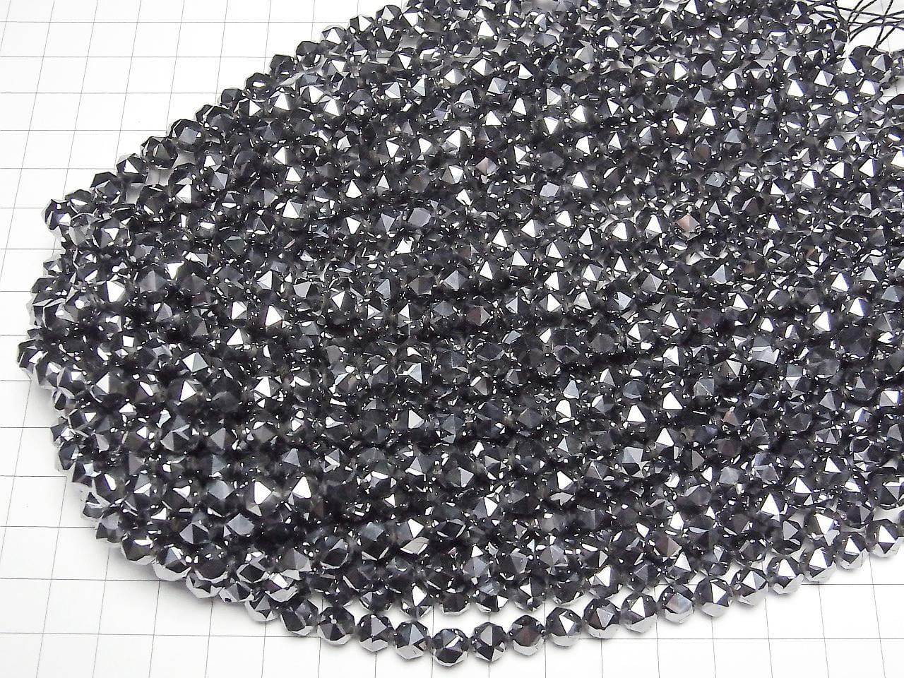 Terahertz Star Faceted Round 7mm 1strand beads (aprx.15inch/36cm)High Quality!