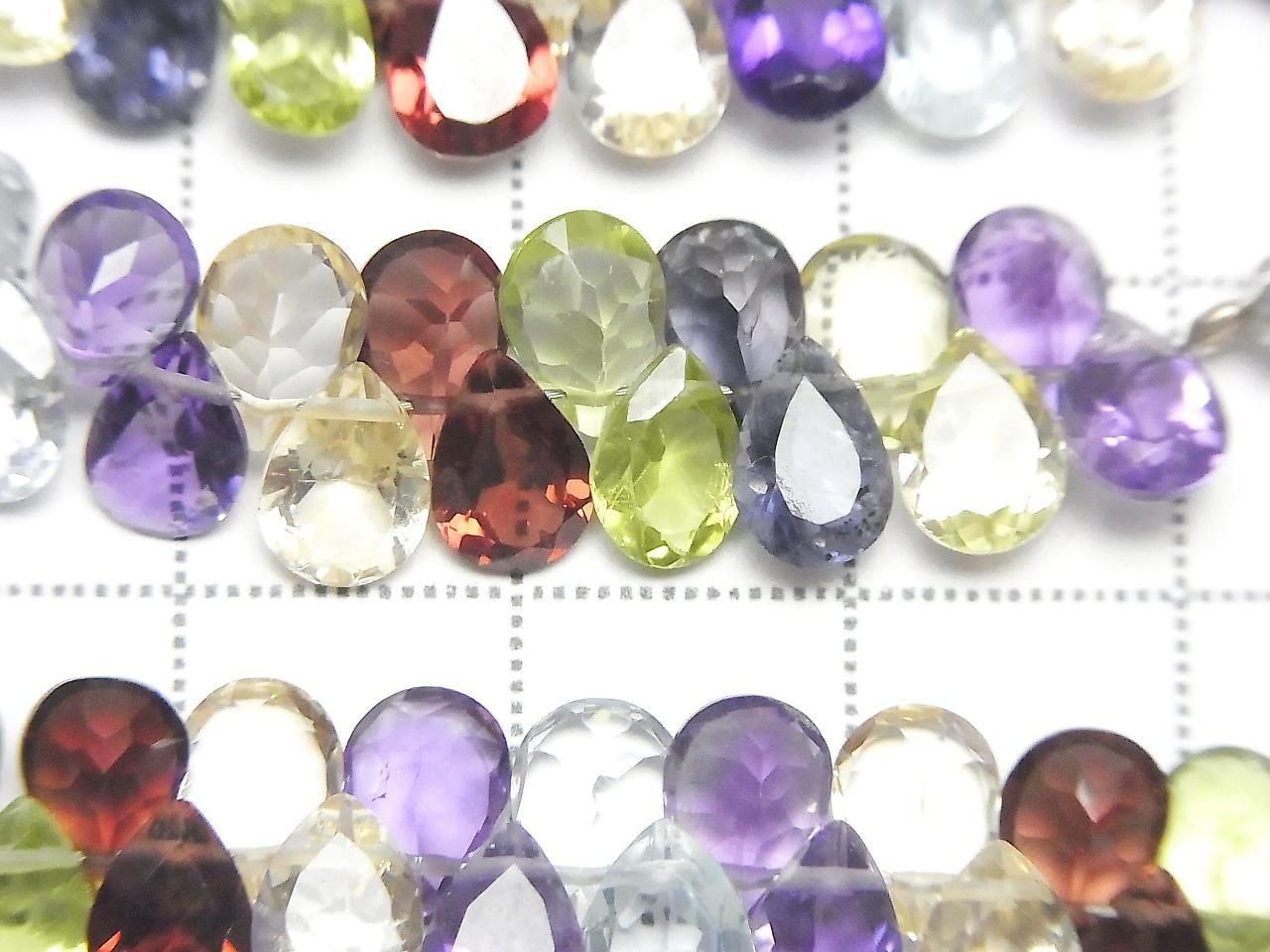 High Quality Mixed Stone AAA Pear shape Faceted 7x5mm half or 1strand beads (28pcs )