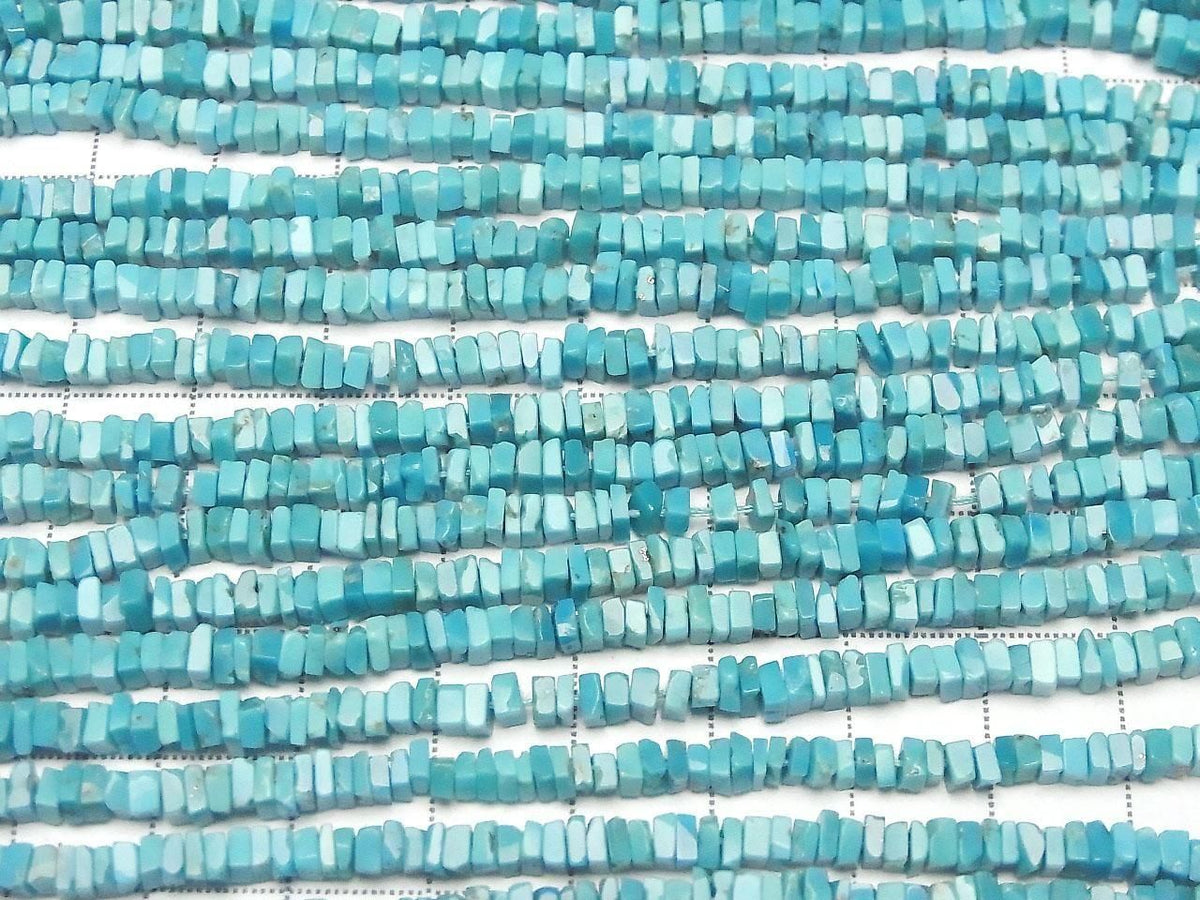 Arizona Kingman Turquoise AA++ Square Rondelle (Disc) Half or 1strand beads (approx. 16 inches/40 cm)